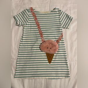 Mini Boden Blue and White Striped Dress